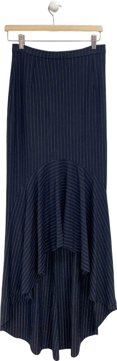H&M Navy Pinstripe Flared Skirt UK 8