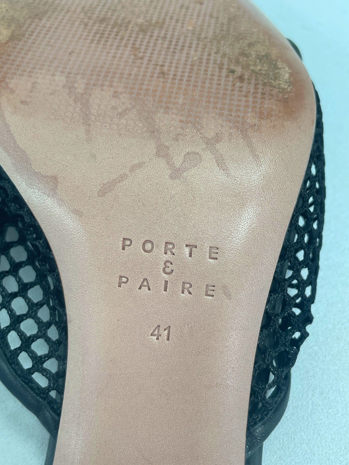 Porte & Paire Black Mesh High Heel Sandals EU 41 UK 8