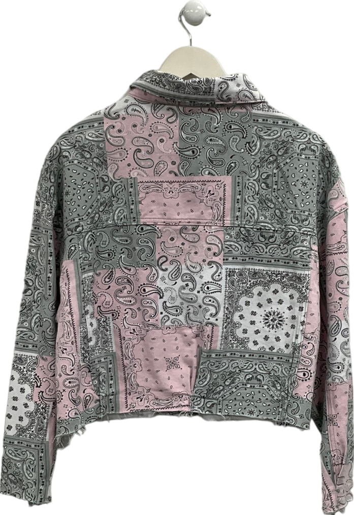 Missguided Grey Bandana Pleat Jacket UK 6