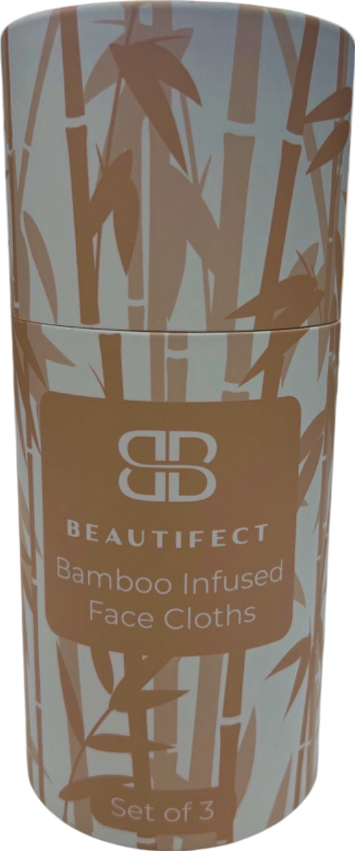 Beautifect White Bamboo Infused Face Cloths Set of 3 26cm x 26cm