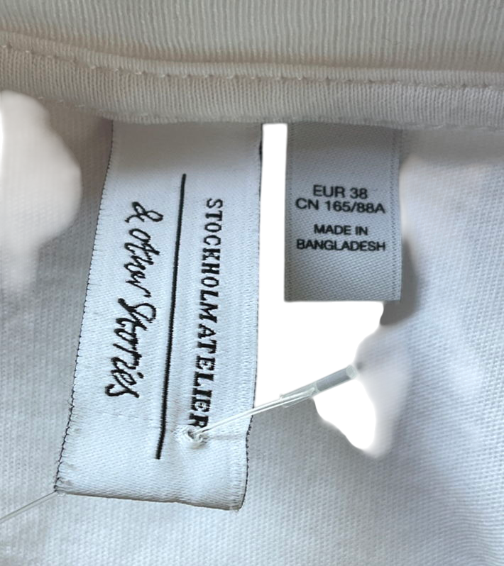 & Other Stories White Crewneck T-shirt UK 10