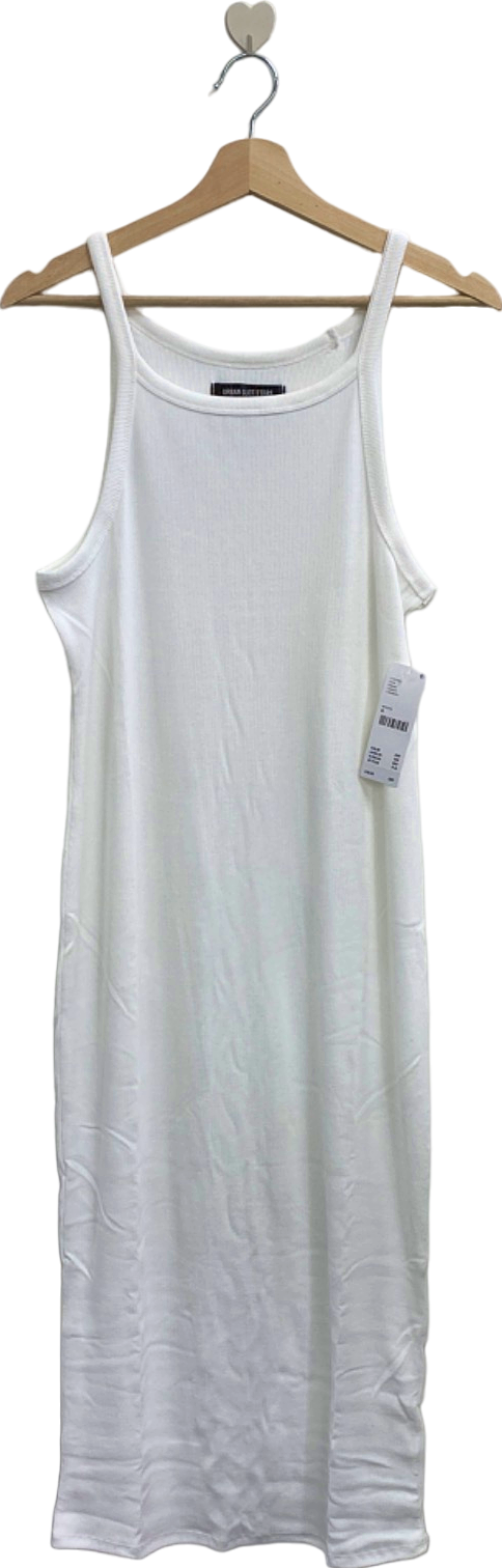 Urban Outfitters White Ribbed Tank Dress UK XL