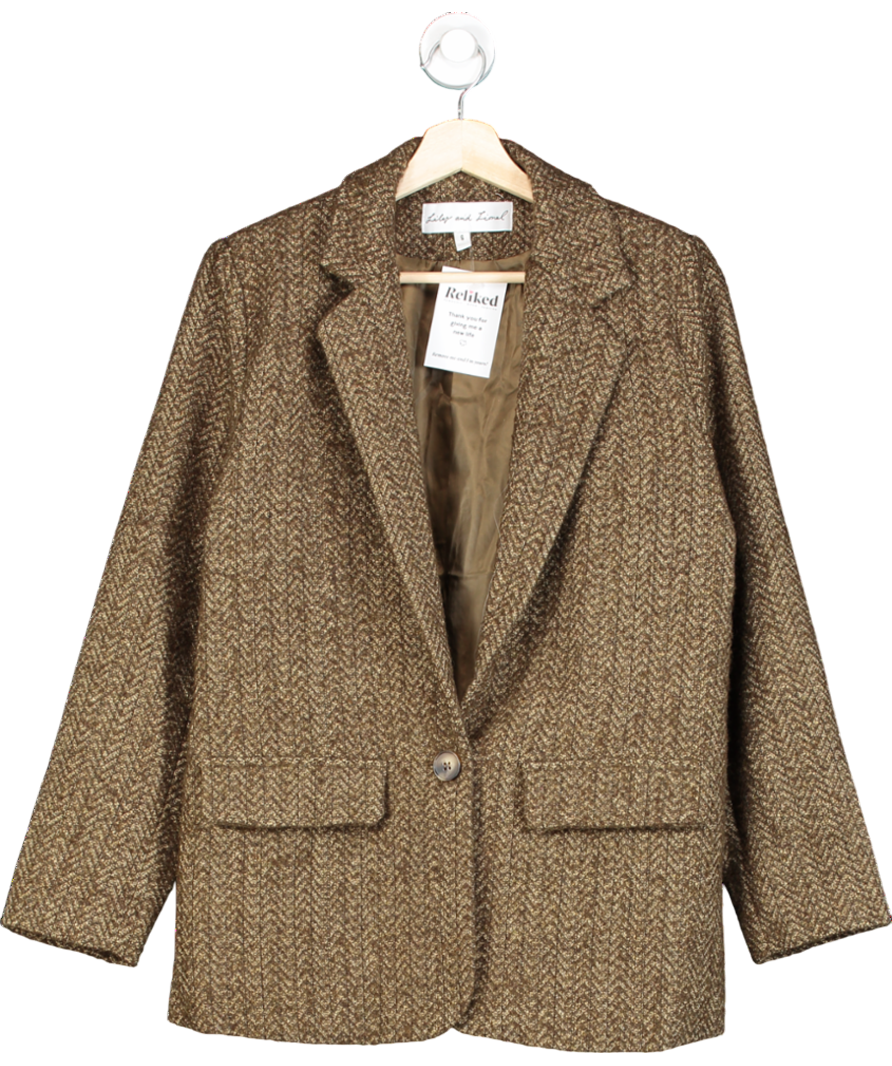 lily & lionel Green Harriet Tweed Tailored Blazer UK S