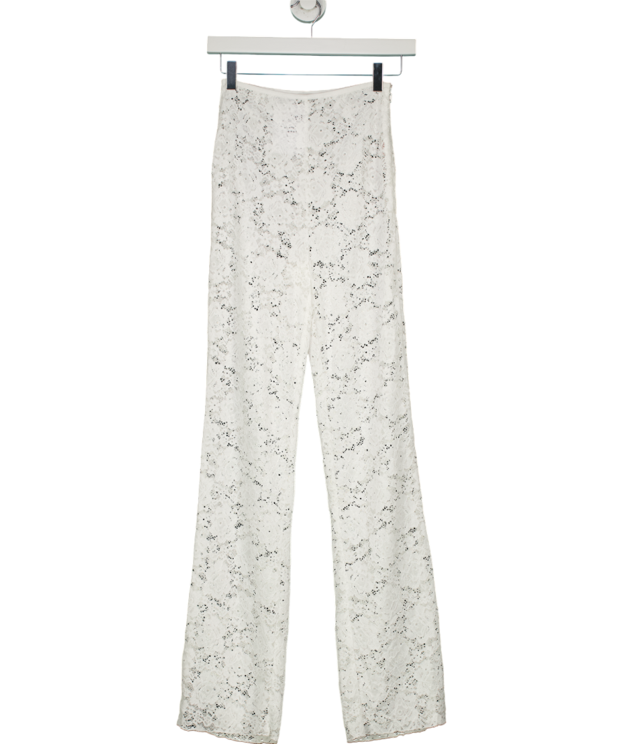 SLA the label White Lace Flared Trousers UK S
