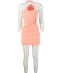NBD Pink Mini Dress With Corsage Detail UK XS