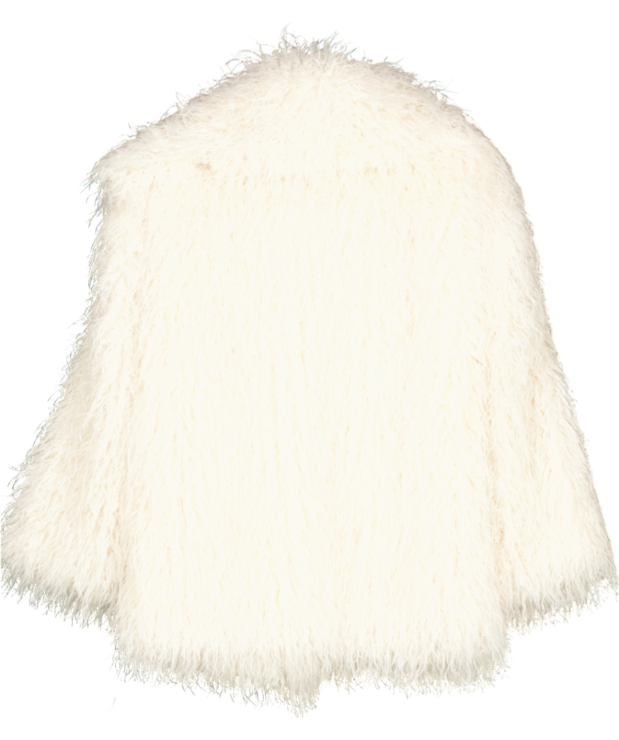 River Island Oversized Mongolian Jacket - Cream UK S