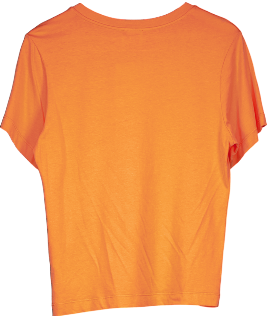 Claudie Pierlot Orange Screen-printed T-shirt UK 8
