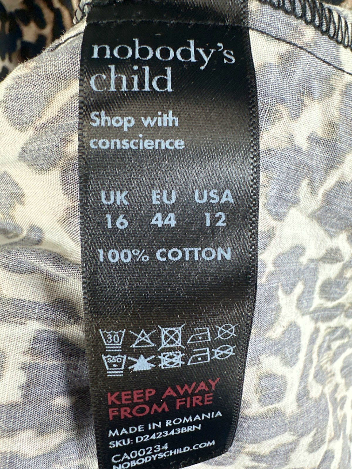 Nobody's Child Leopard Print Maxi Dress UK 16