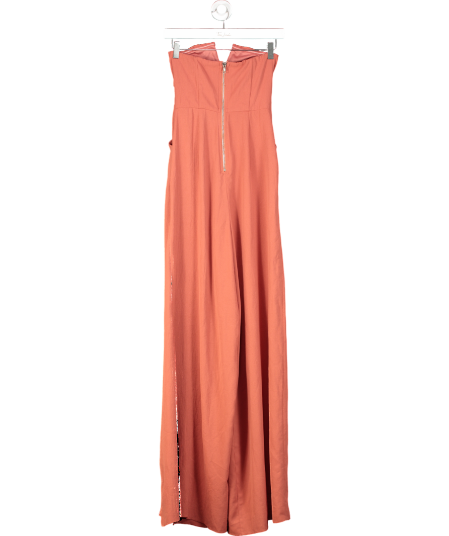 parallel lines Orange Parallel Lines Bandeau Wide Leg Jumpsuit With Leg Splits UK XS