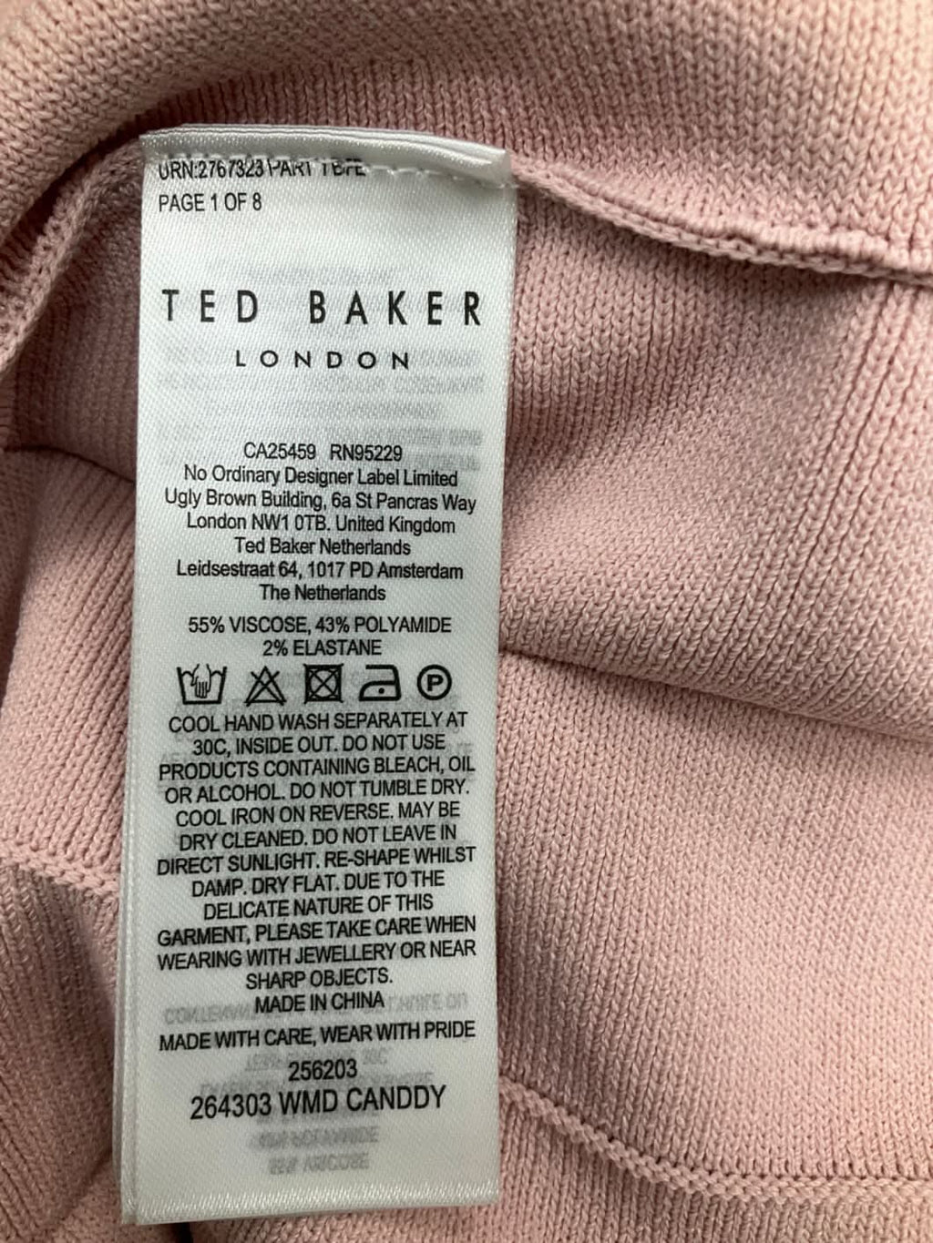Ted Baker Pink Ted Canddy Dress UK 14