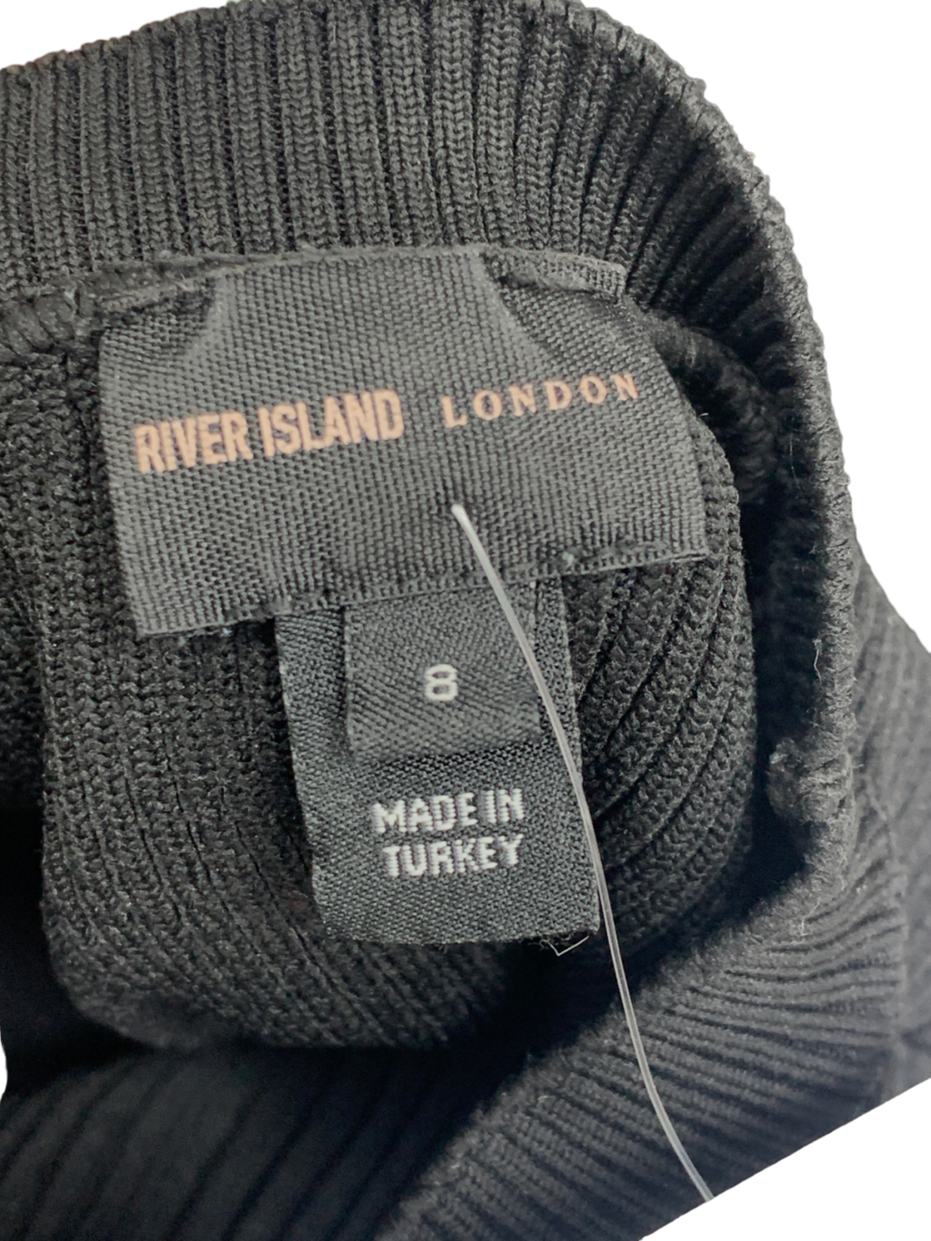 River Island Button Detailed Black Top UK 8