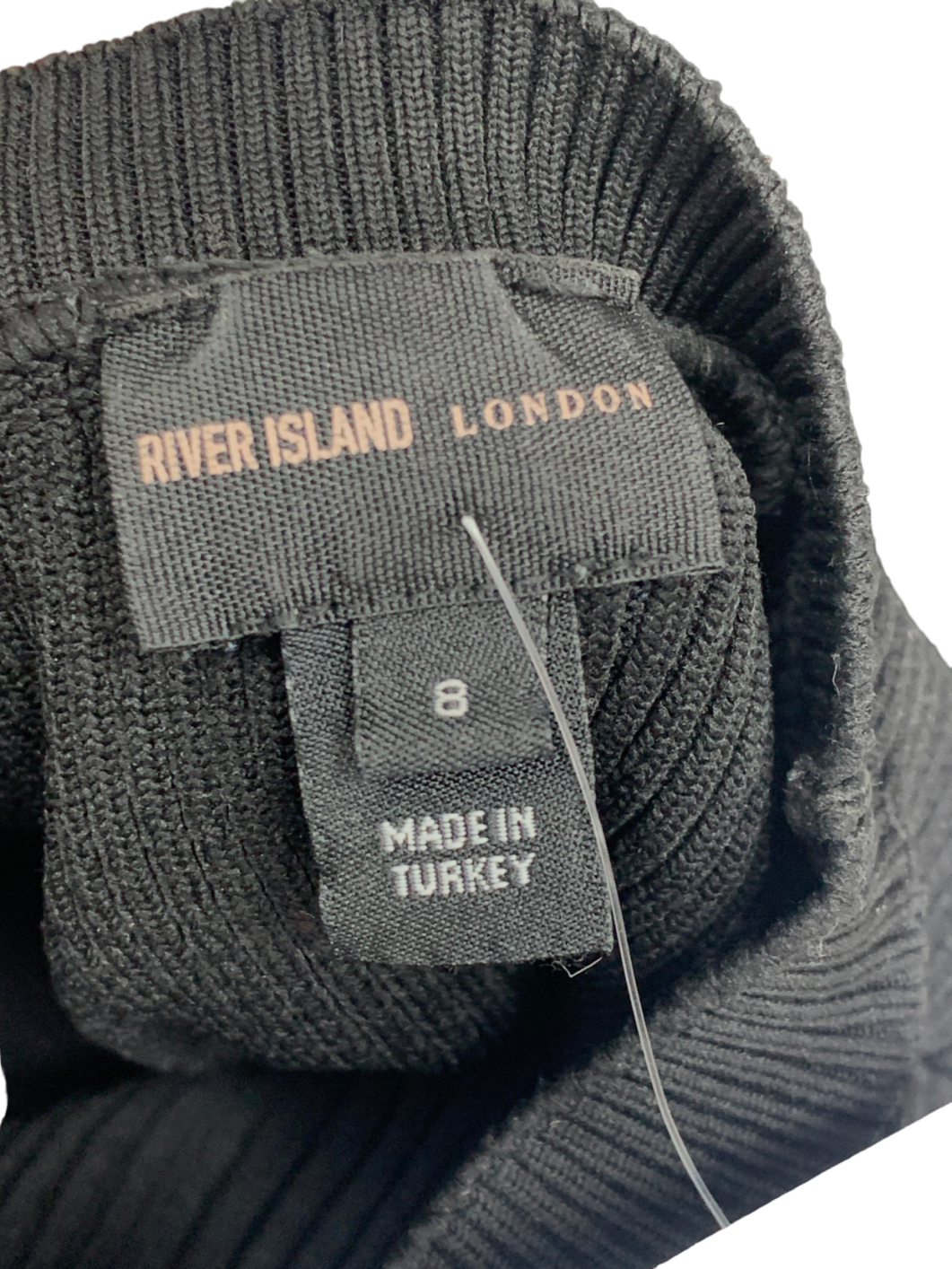 River Island Button Detailed Black Top UK 8