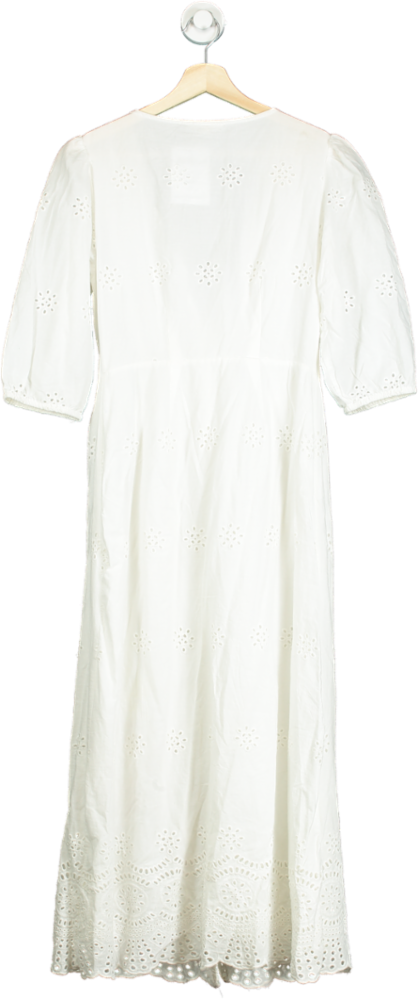 Next White Beachy Eyelet Maxi Dress UK 8
