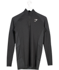 gymshark Black Long Sleeved Quarter Zip Workout Top UK XS
