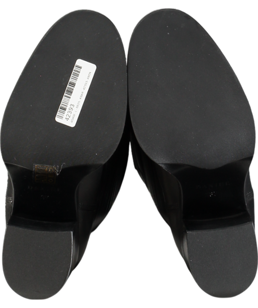 Daniel Sound Black Leather Block Heel Knee Boots UK 4 EU 37 👠