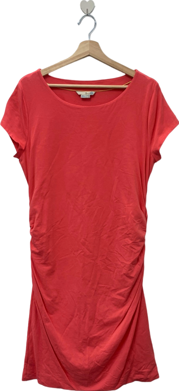 Boden Red Short Sleeve Gathered Side Dress UK 20