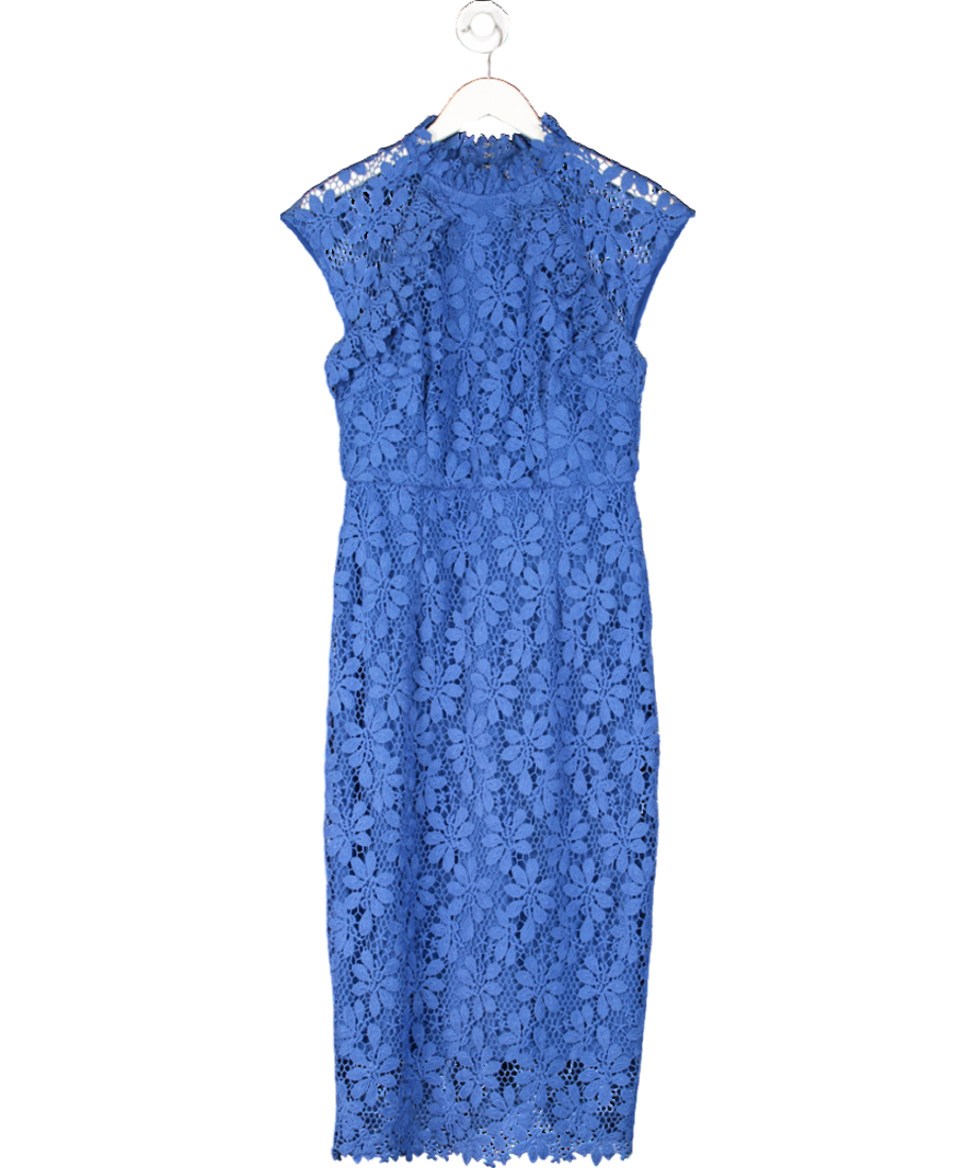 Monsoon Blue Lace Midi Dress UK 12