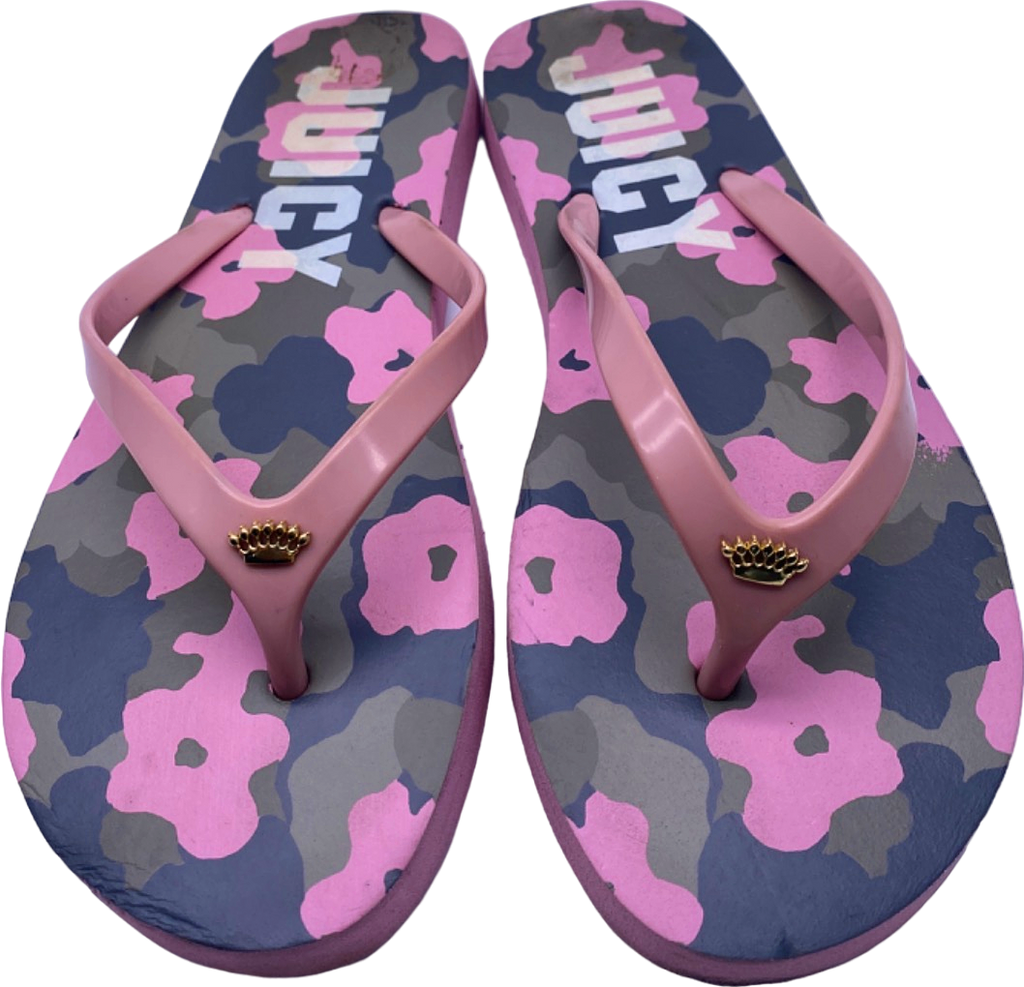 Juicy Couture Pink Camo Flip Flops UK Size 6