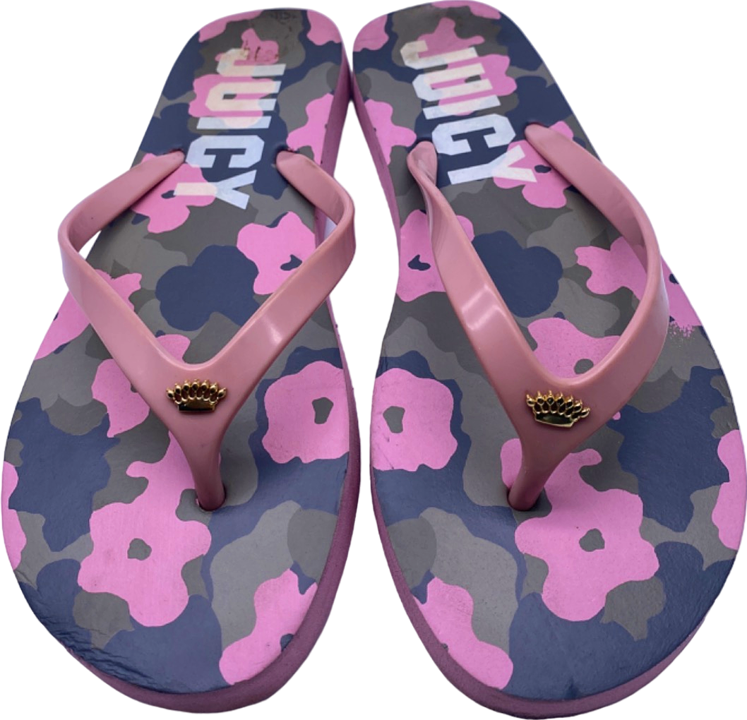 Juicy Couture Pink Camo Flip Flops UK Size 6
