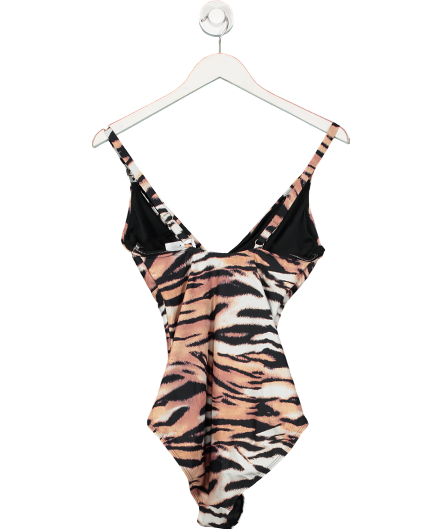 Next Brown Class Strappy Tummy Control Tiger Print Swimsuit UK 34DD