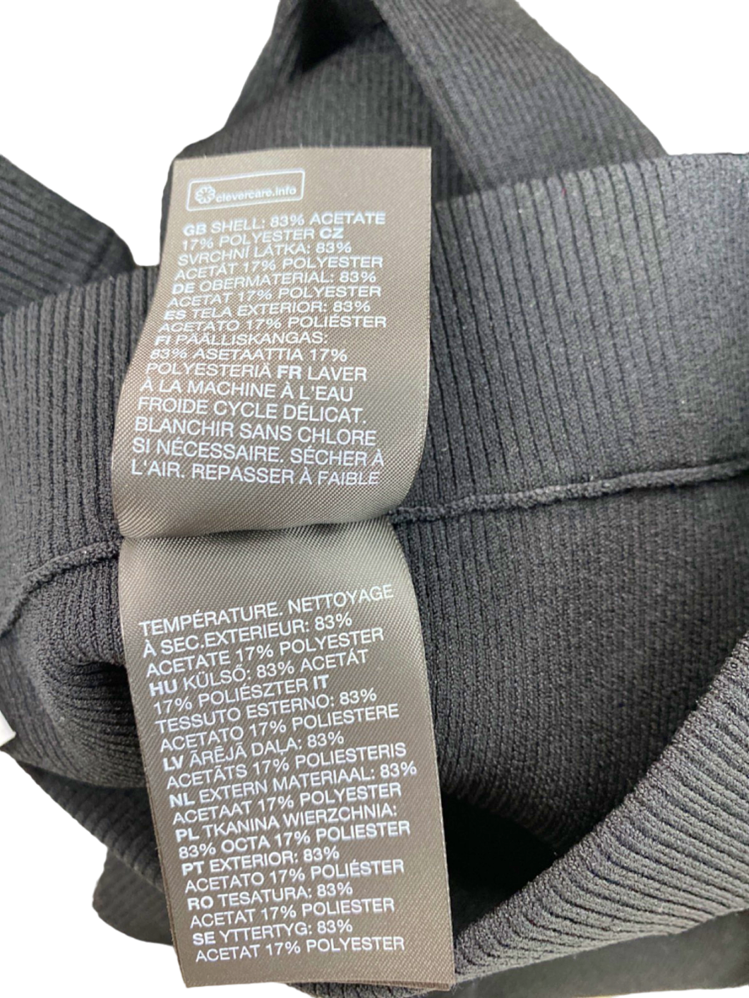 & Other Stories Black Ribbed Pencil Skirt UK S