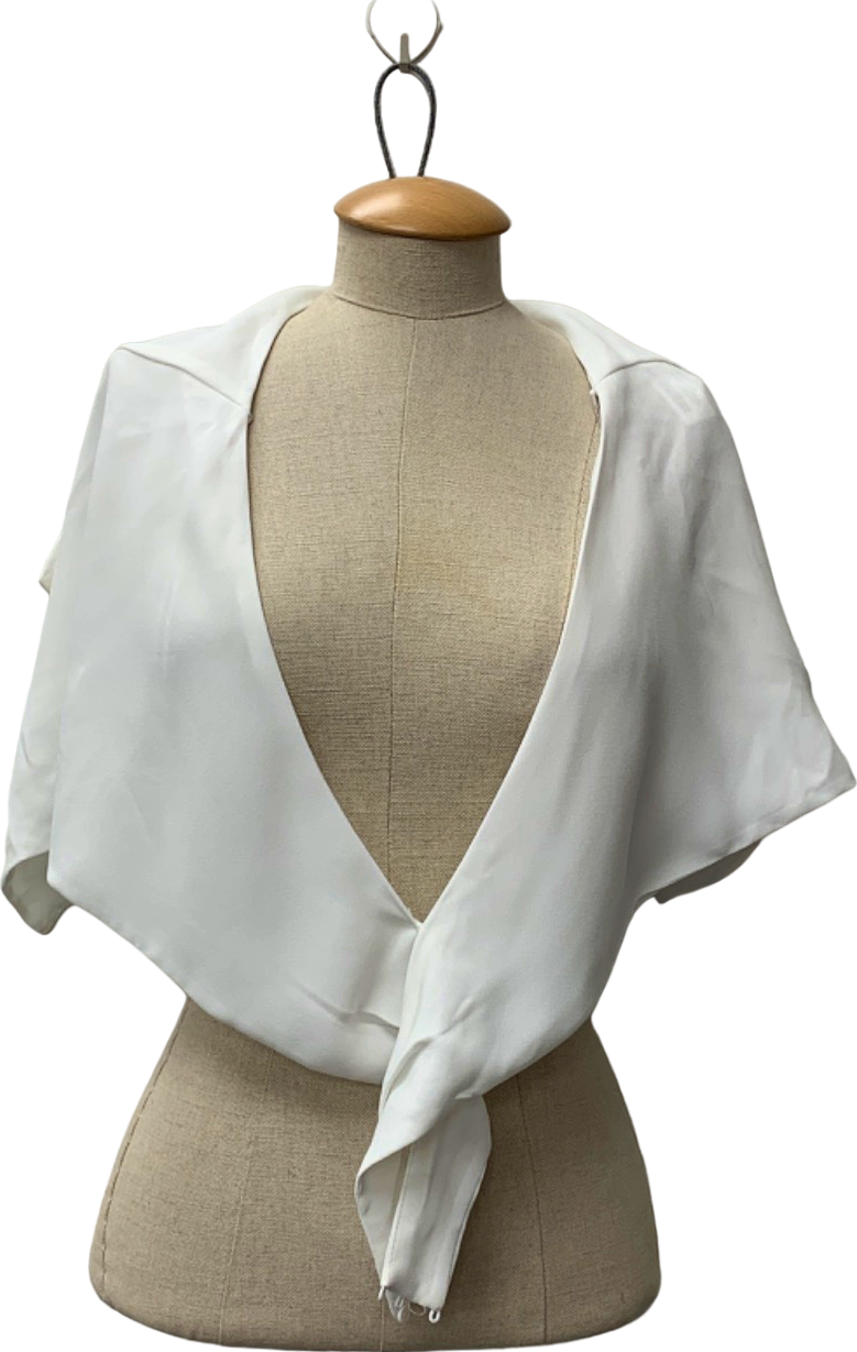 Zara White Wrap Blouse UK XS