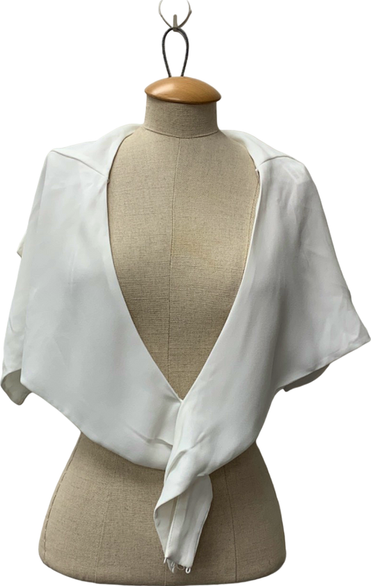 Zara White Wrap Blouse UK XS