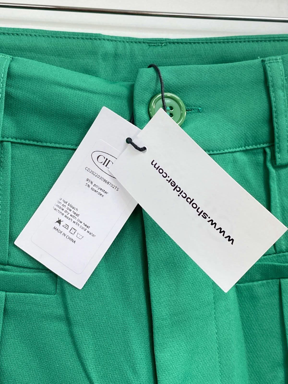 Cider Green High-Waisted Wide-Leg Pants XS