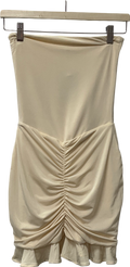 Meshki Cream Caspian Off Shoulder Mini Dress UK S