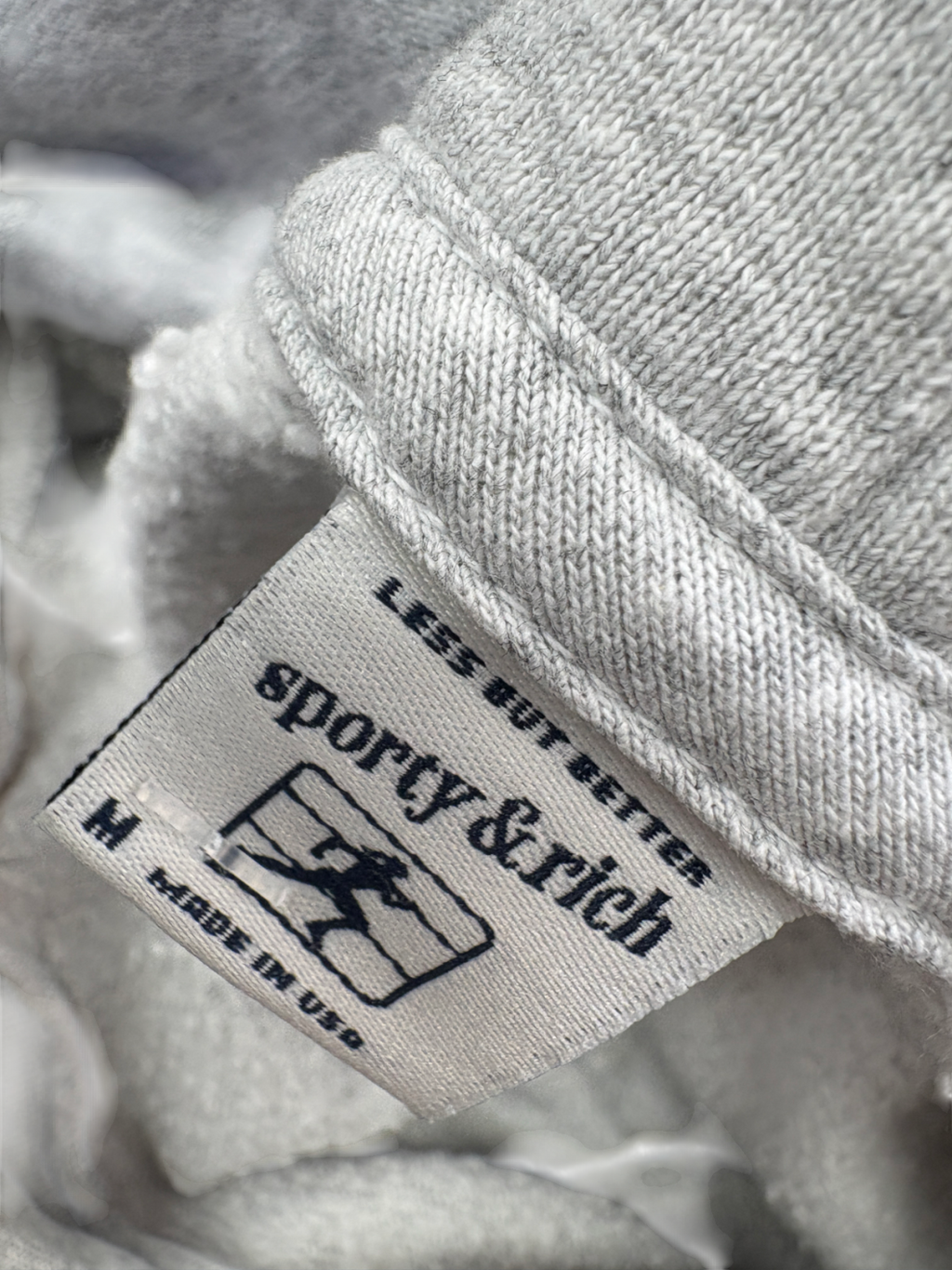 Sporty & Rich Grey Health & Wellness Club Hoodie UK M