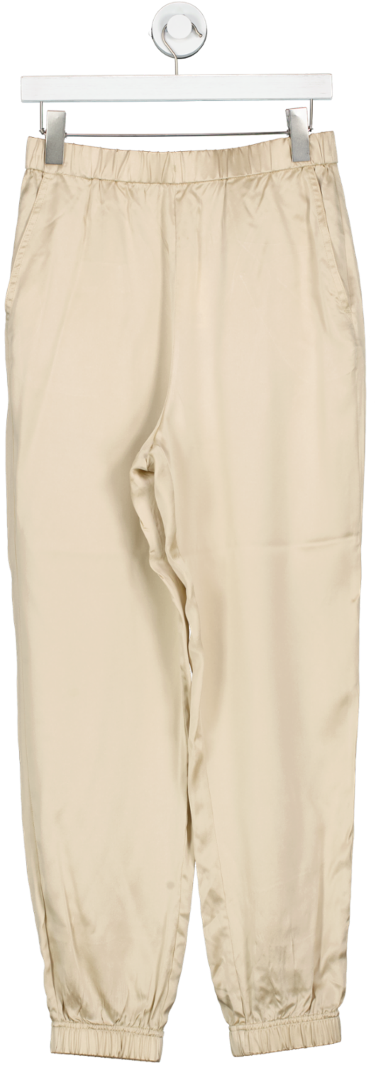 H&M Beige Silk Cargo Trousers UK 8