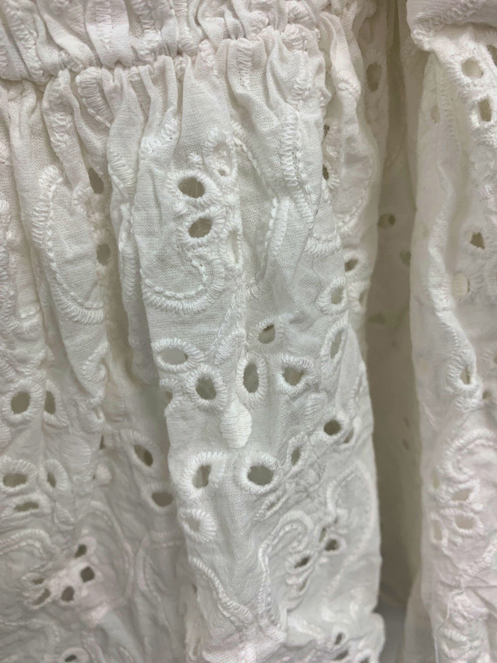 Jovonna London White Eyelet Ruffle Top UK S