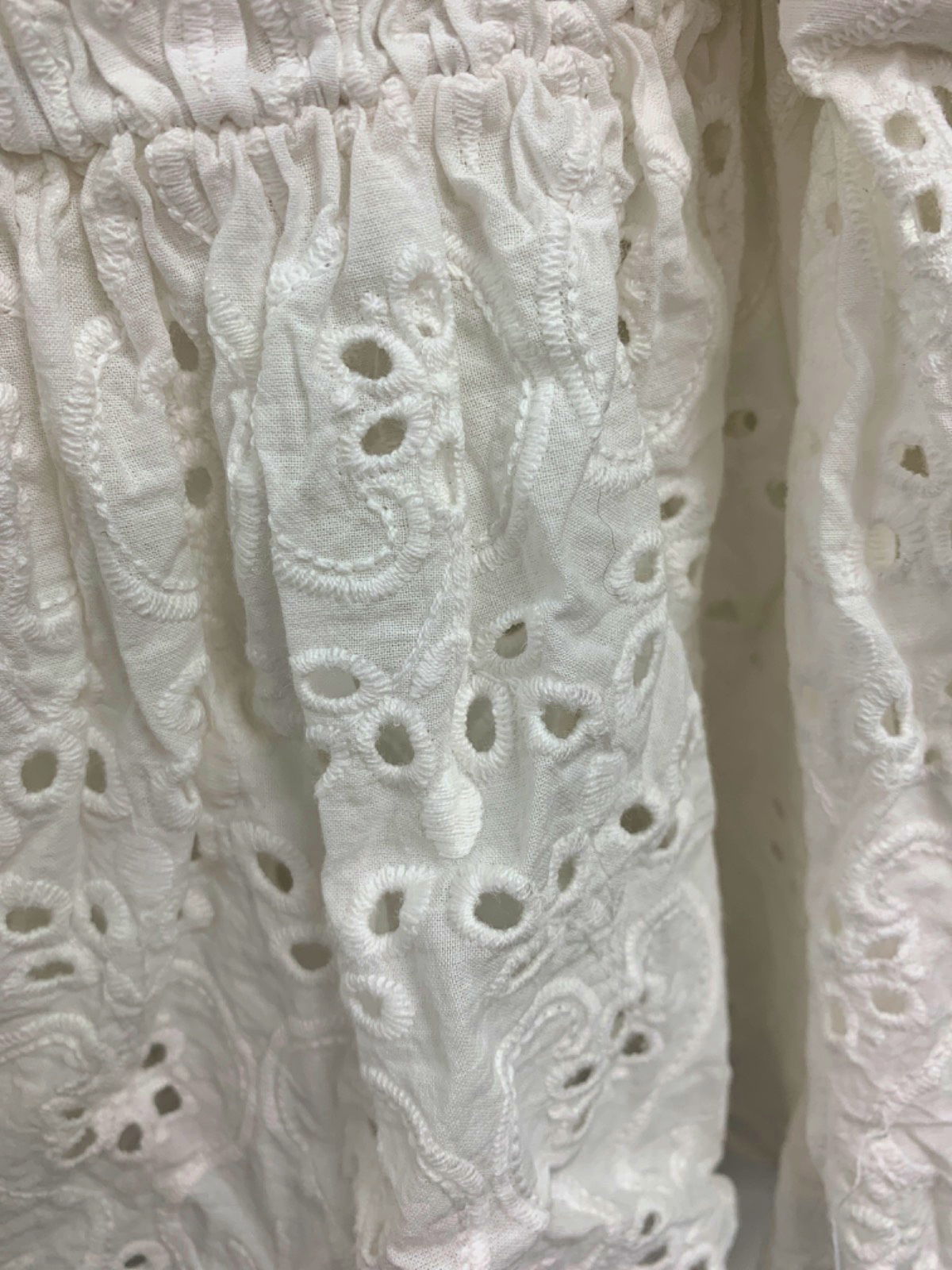 Jovonna London White Eyelet Ruffle Top UK S