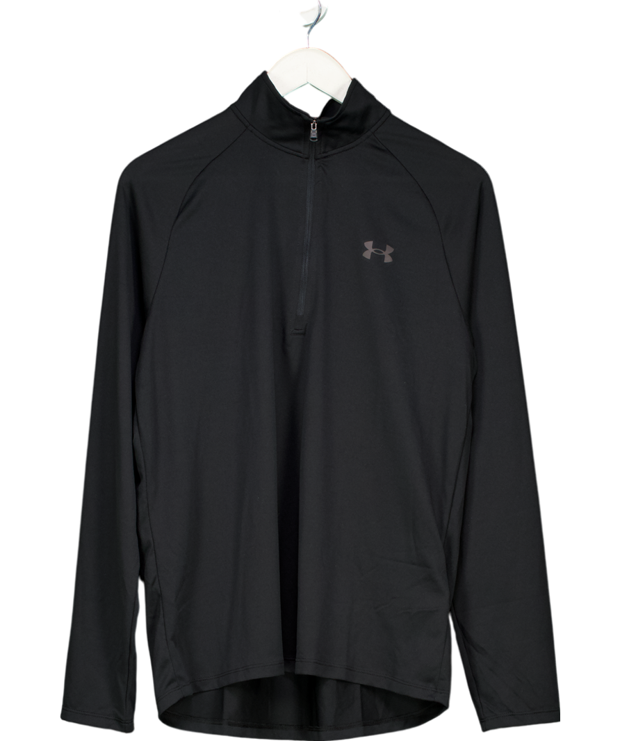 Under Armour Black Tech Half Zip Long Sleeve Tee UK M