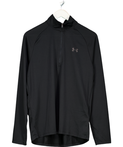 Under Armour Black Tech Half Zip Long Sleeve Tee UK M