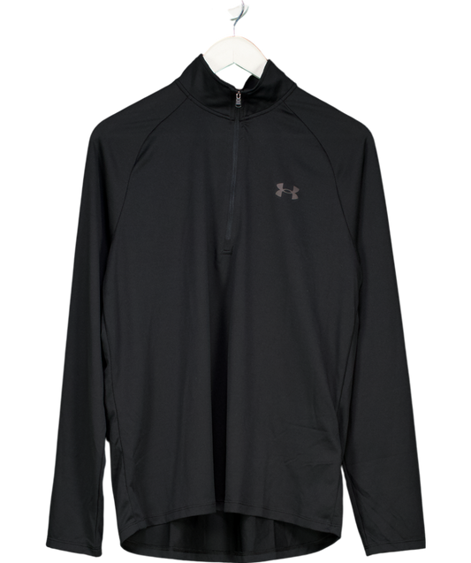 Under Armour Black Tech Half Zip Long Sleeve Tee UK M