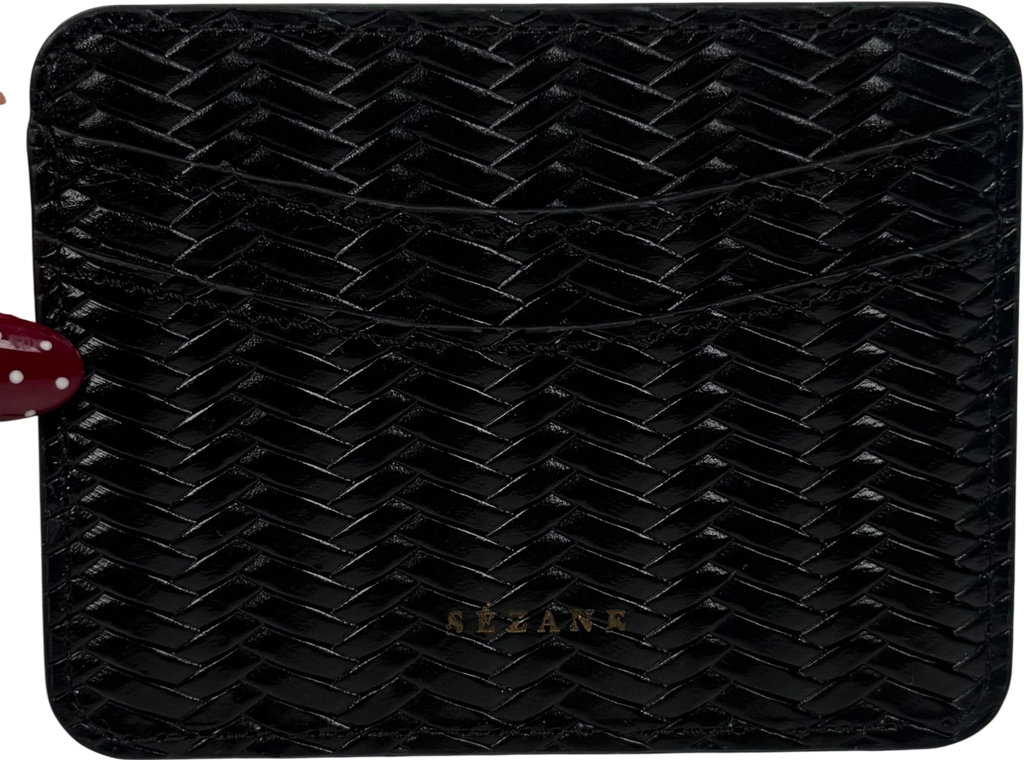 Sezane Black Jean Leather Card Holder