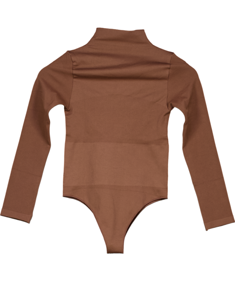 Ruey Brown Sculpting Turtleneck Bodysuit UK S