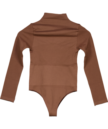 Ruey Brown Sculpting Turtleneck Bodysuit UK S