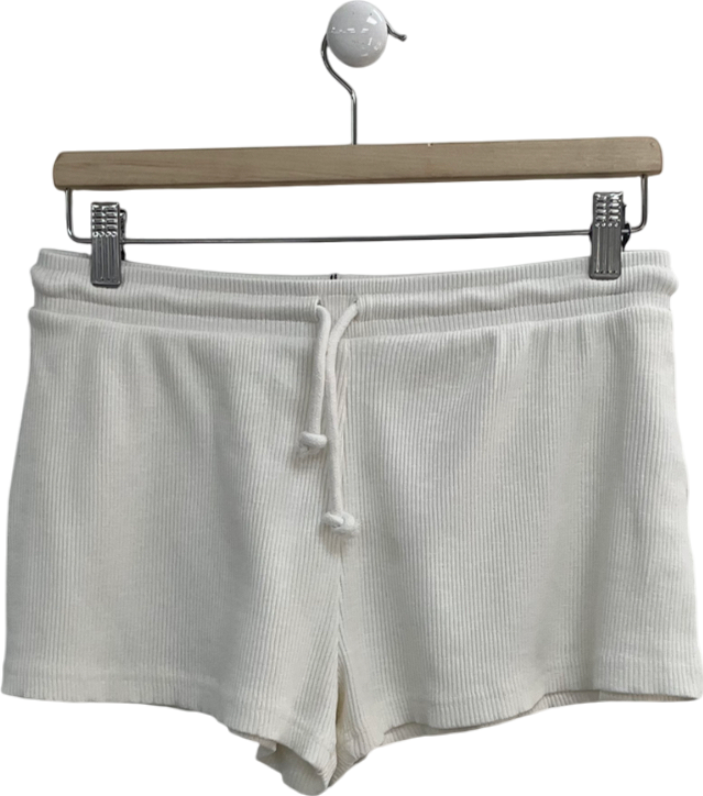 ZARA White Ribbed Shorts UK M