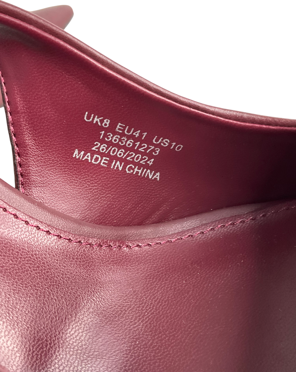 Topshop Purple Emma Heeled Sling Back Court Shoe In Burgundy UK 8 EU 41 👠
