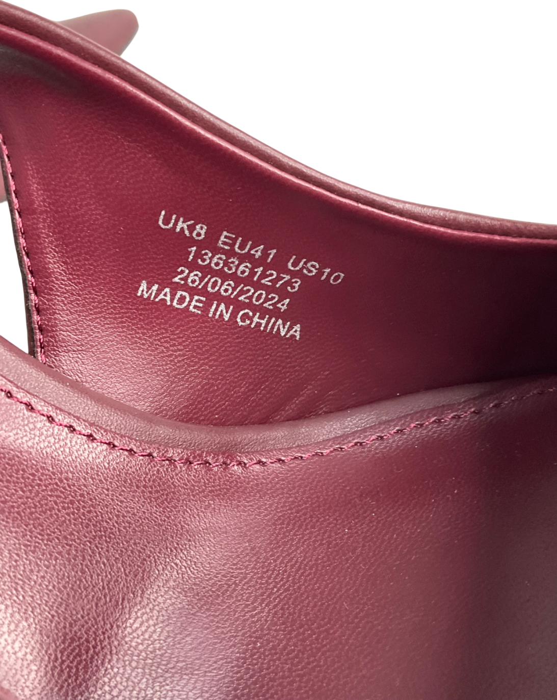 Topshop Purple Emma Heeled Sling Back Court Shoe In Burgundy UK 8 EU 41 👠