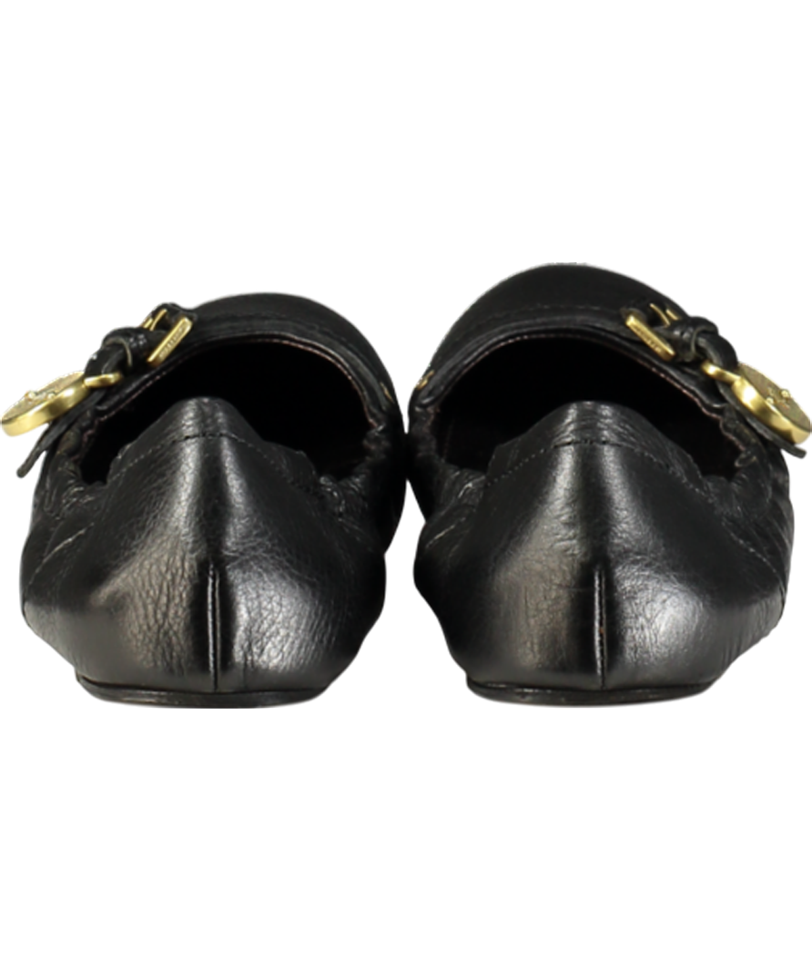 Mulberry Black Bayswater Ballerina Leather Pumps UK 7 EU 40 👠