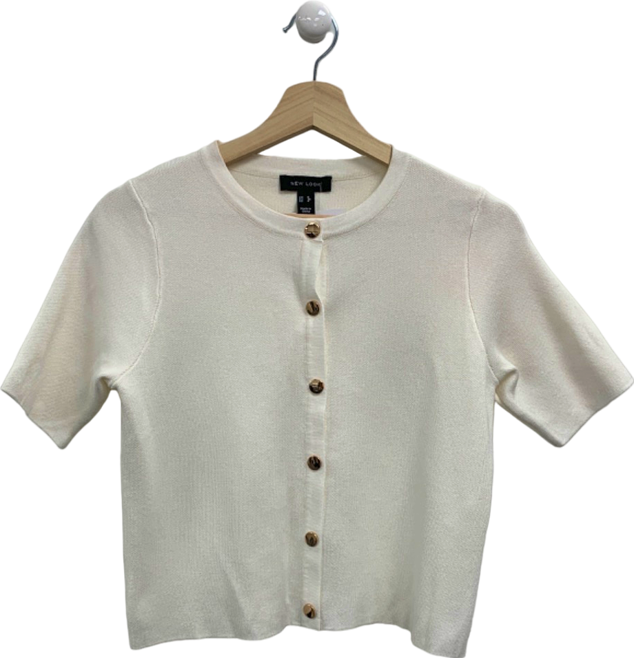 New Look Cream Button-Up Cardigan UK 8