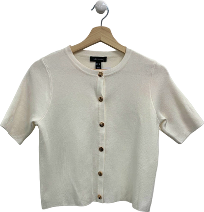 New Look Cream Button-Up Cardigan UK 8