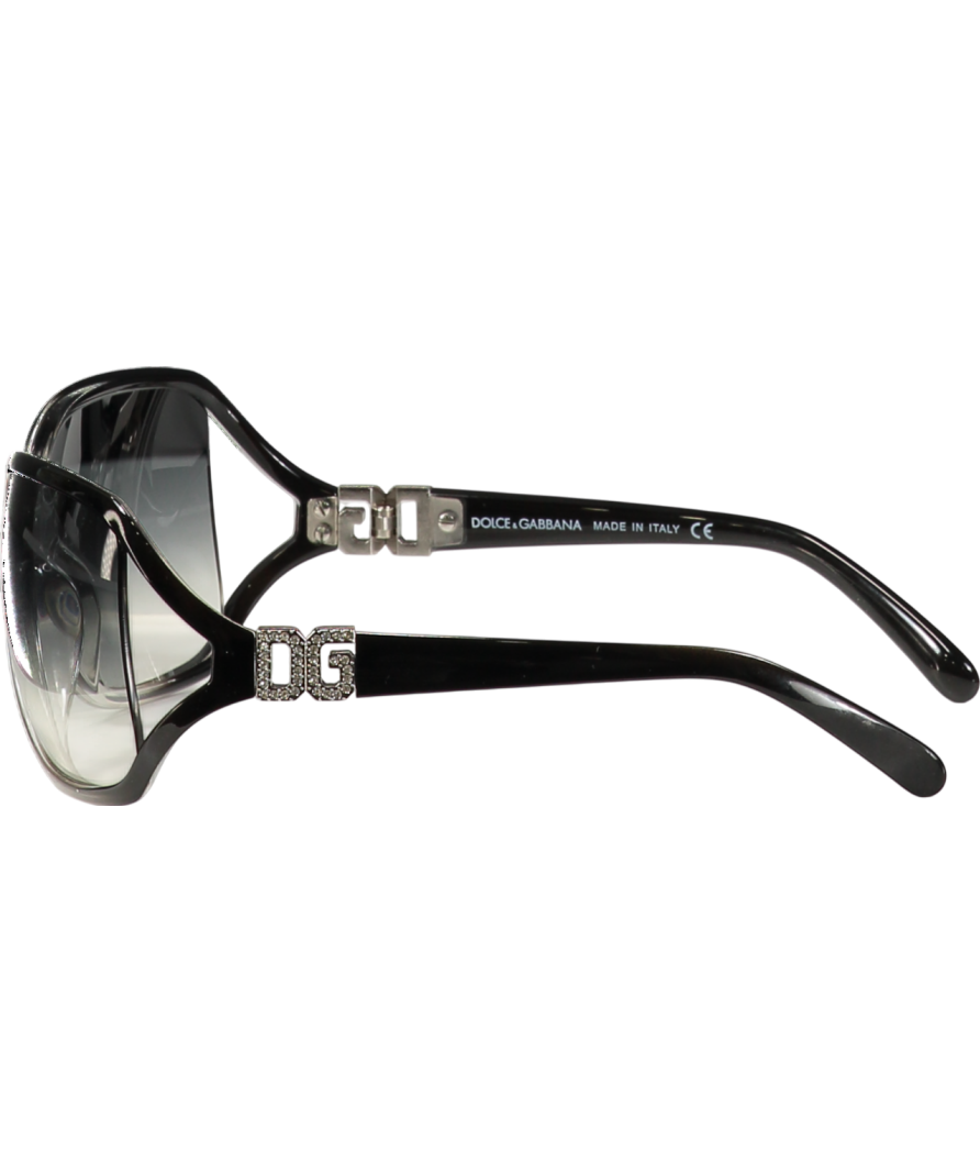 Dolce & Gabbana Black Crystal DG Logo Dg6003-b Sunglasses in Case & Box