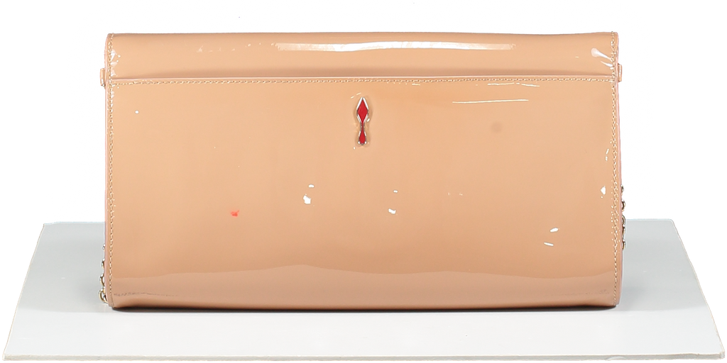Christian Louboutin Nude Patent Calfskin Riviera Clutch Bag