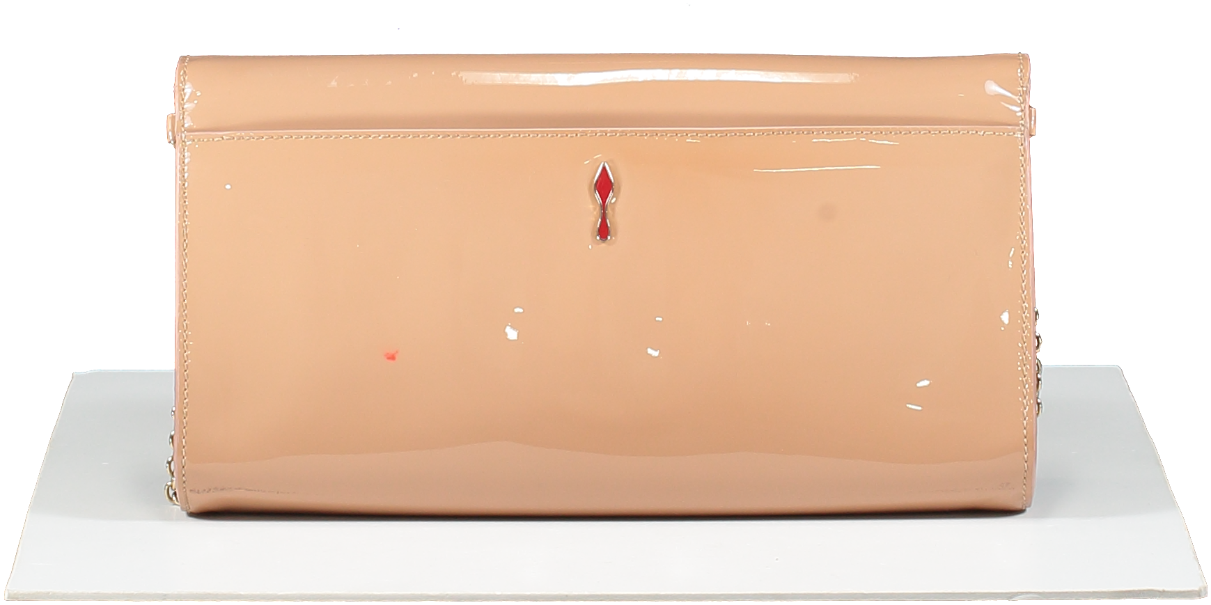 Christian Louboutin Nude Patent Calfskin Riviera Clutch Bag