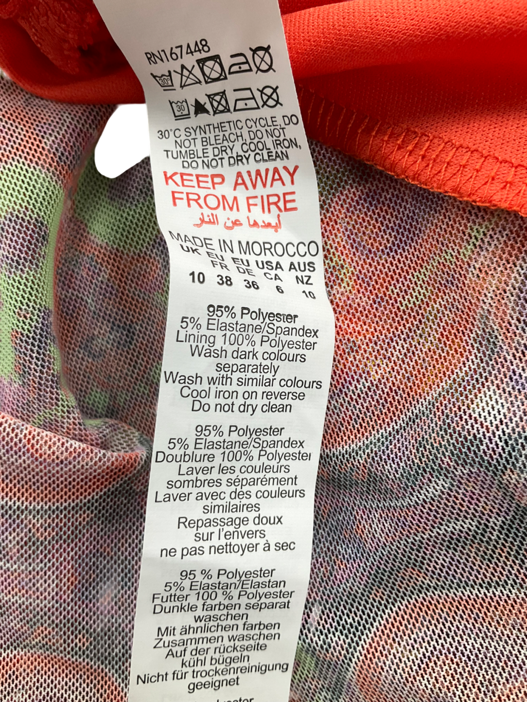 PrettyLittleThing Multicoloured Multi Patchwork Printed Mesh Asymmetric Skirt UK 10