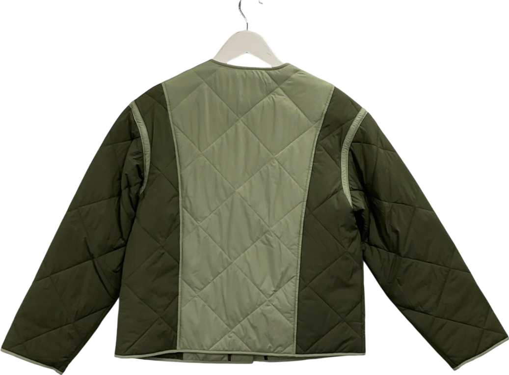 Monsoon Green Lulu Two Tone Quilted Jacket UK S